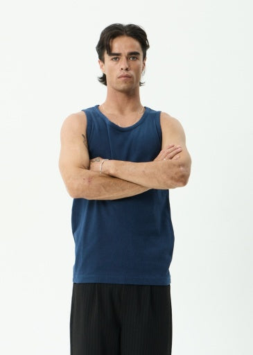 Paramount Rib Singlet - Navy
