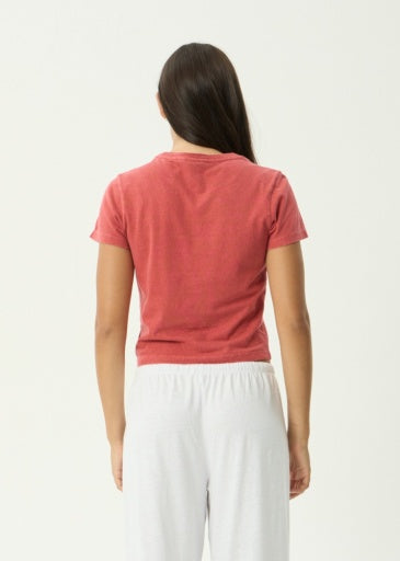 Afends Carmen Baby Tee in Vintage Cherry - women's t-shirt back view