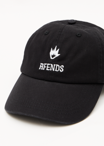 Afends Burnin Six Panel Cap in Stone Black - cap back view