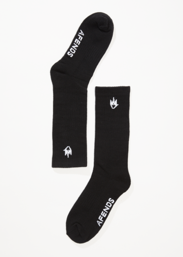 Afends Flame Socks Three Pack in Black - socks side view