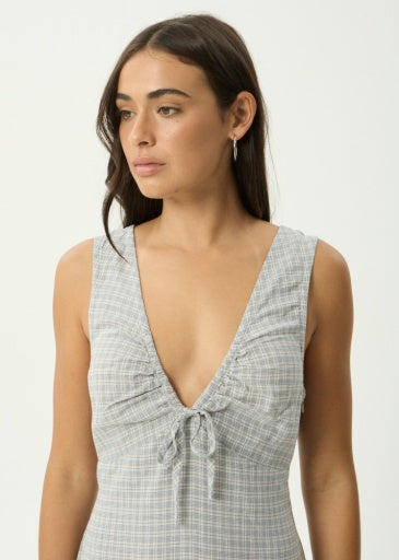 Afends Izzy Maxi Dress in Silver Birch - women's dress back view