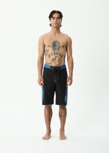 Afends Forum Surf Related V2 Boardshort 22" in Black / Blue - men's boardshorts back view