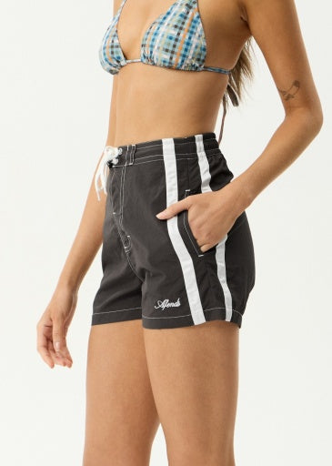 Afends Ellia Boardshorts in Black - women's boardshorts front view