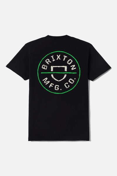 Crest II SS Tee - Black/Stone/Green