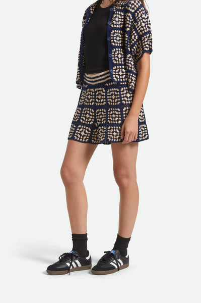 Crochet Shorts - Indigo/Off White