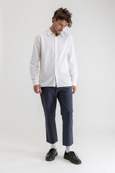 Classic Linen LS Shirt - Vintage White