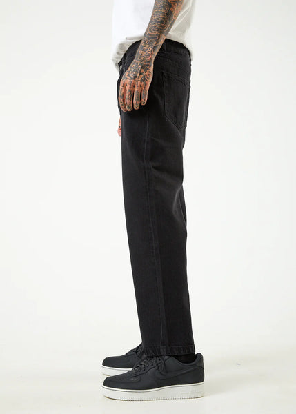 Ninety Twos Organic Denim Relaxed Jeans - Washed Black