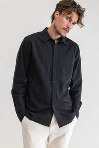 Classic Linen LS Shirt - Vintage Black